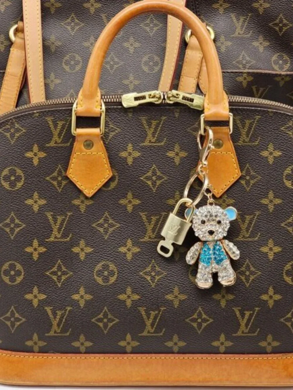 Authentic Louis Vuitton Gold Padlock 🔒 Key Set w/ Unbranded Bear Bag Charm